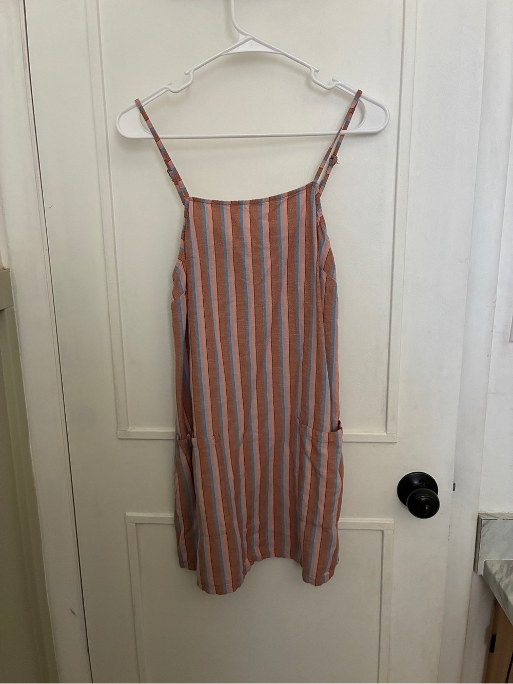 Billabong Rust and Light Blue Striped Mini Sundress